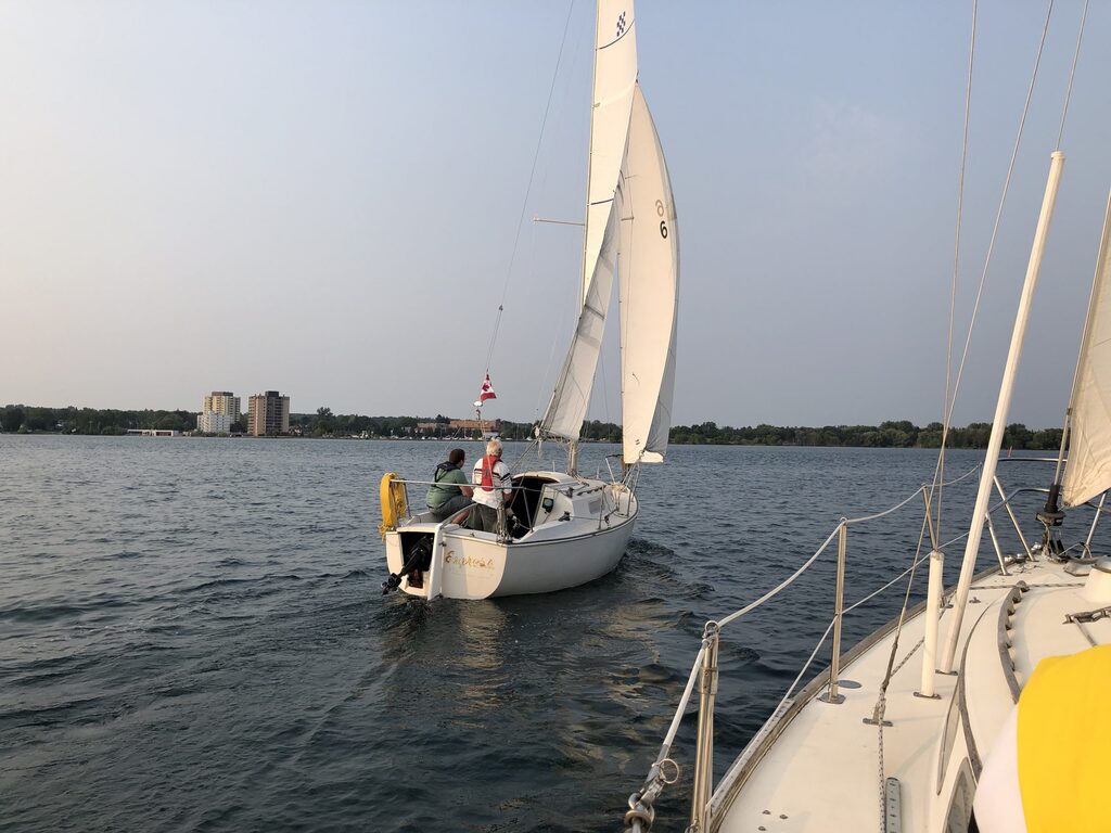 Being passed while racing in the river